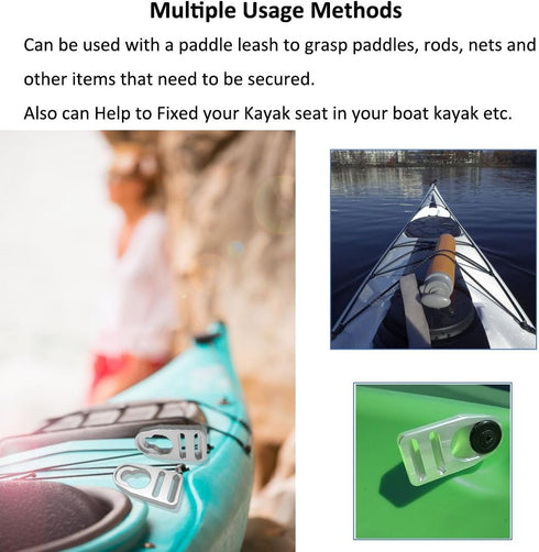 Upgraded Aluminum Kayak Seat Latches with 65 Inches Nylon Webbing Straps, Compatible with Kayak Seat Replacement Kit