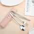 Twisina Set Set Sets Sets Portable Utensils with Case, Stainless Steel Travel Silverware Lunch Utensils for Work
