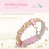 PetsHome Premium PU Leather Cat Collar, Dog Collar with Bling Rhinestones, Adjustable for Extra Small Pink Cat and