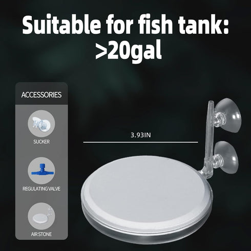 Upettools Nano Bubble Stone Kit for Fish Tank, Quiet Super-High Dissolved Oxygen Diffuser with Control Valve (T100)