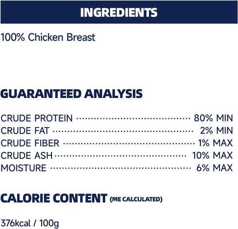 6 oz Freeze Dried Chicken Breast Treats for Dogs & Cats, Single Ingredient, High Protein Training Treat, Grain Free