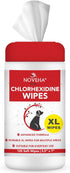 NOVEHA XL Cleansing Wipes with Aloe for Cats and Dogs - 120 Count Extra Large Size Wipes for Facial and Underarms