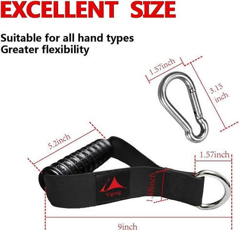 Heavy Duty Gym Exercise Handles Attachment for Cable Machine, Resistance Band, Home Fitness Workout Equipment