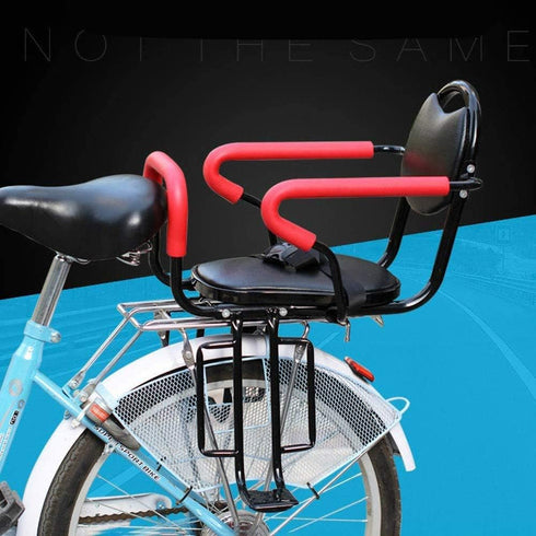 Wing Enterprises 50Kg Child Bicycle Seat Rear Mounted, Metal Bike Seat Back Mount Safety Baby Carrier Seat with Cushion
