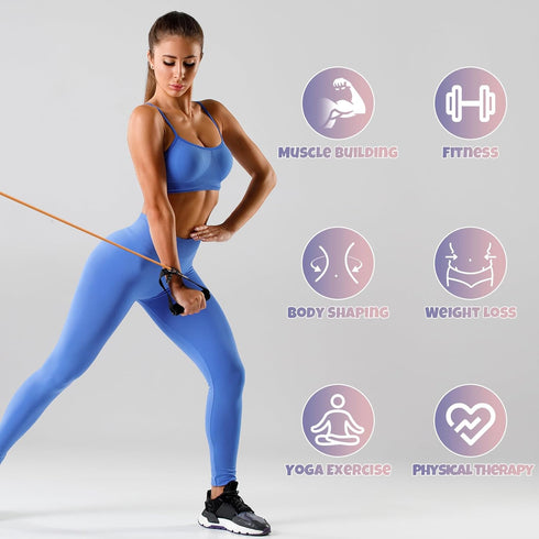 RitFit Single Resistance Exercise Band with Comfortable Handles - Ideal for Strength Training and Muscle Toning