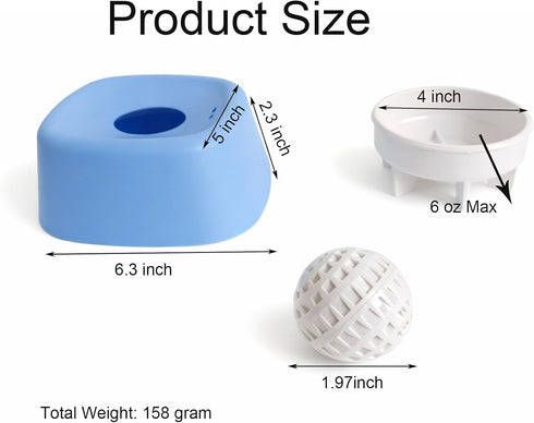 Lavaarite 3/4 Interactive Slow Feeder Dog Lick Bowl for Liquid Treats Spill-Proof Ball-in-Bowl Design for Anxiety