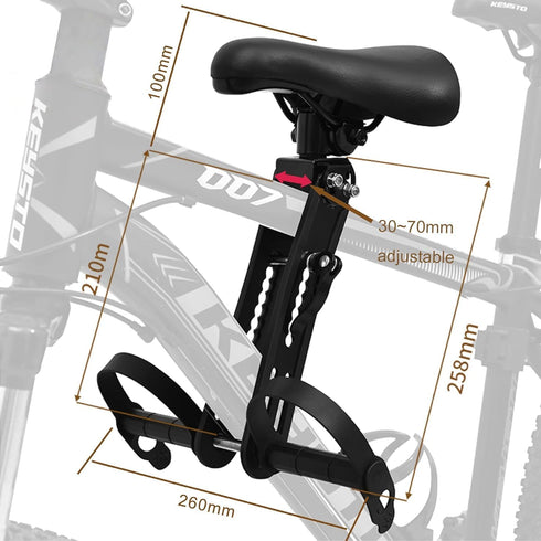 shouldbuy 2~5 Kids Bike Seat Replacement with Handlebar,Detachable Front Mounted Child Bicycle Seat with Foot Pedals