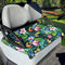 Hawaii Monstera Portable Golf Cart Seat Cover, Plumeria Hibiscus Universal Golf Cart Accessories