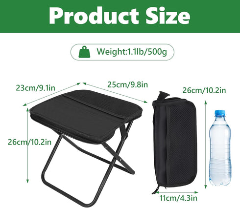 198LBS Portable Folding Camping Stool - Ultralight Pocket Collapsible Chair with Carry Bag Capacity for Adults Travel
