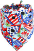 KZHAREEN American Flag Dog Bandana 7th of July Pet Clothes Patriotic Reversible Triangle