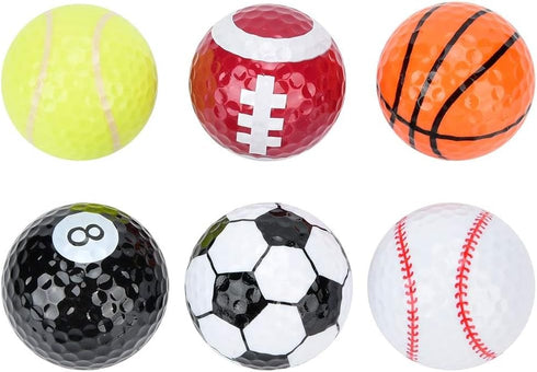 RBRSLALA Funny Golf Balls 6 Pack Colored Novelty Golf Balls for Men, Cool Trick Balls