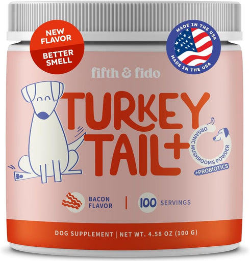 Turkey Tail Mushroom for Dogs - Powder Supplement for Gut Health, Guards Against Lumps & Bumps