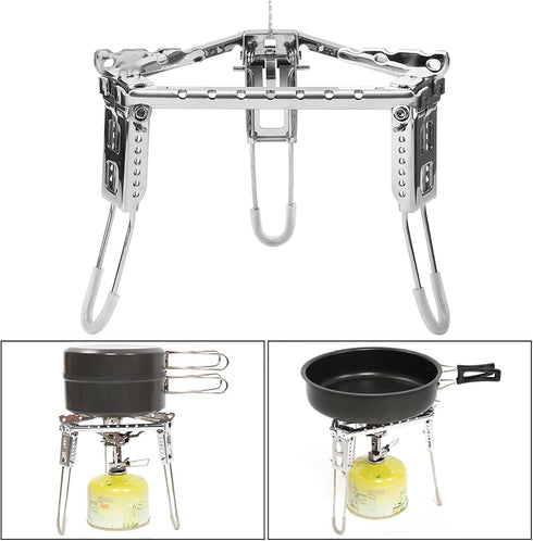 Foldable Gas Stove Pot Rack, Outdoor Stove Bracket, Camping Pot Stand, Foldable Triangle Stand for Cooking