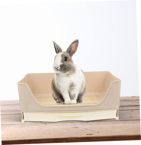 Pet Potty Bowl Large Litter Tray for Bunnies Compact Portable Critter Toilet Box Lightweight Design for Guinea Pigs