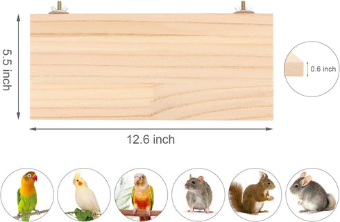 Wontee Wooden Bird Perch Stand for Cockatiels, Conures, Rats, Gerbils, Chinchillas, and Squirrels (M)