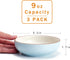 5.3 in Ceramic Cat Dishes - Shallow Small Pet Bowls for Food and Water, 3 Pack Ceramic Cat Bowls, Blue