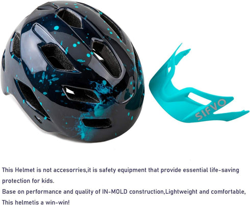 Kids Helmet, SIFVO Kids Bike Helmet with Cool Visor for Boys and Girls 5-14, Adjustable & Lightweight 50-57cm