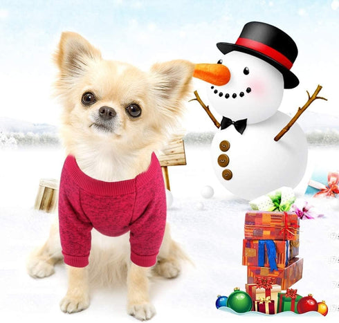 Idepet Pet Dog Classic Knitwear Sweater, Fleece Coat for Small, Medium Dog, Warm Pet Dog Cat Clothes, Soft Puppy