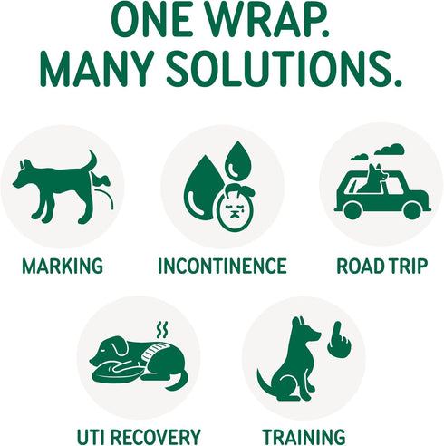 1 15 PAWPANG Copper Fit Mate Washable Male Dog Belly Band Kit Reusable Male Wrap with Dog Diaper Liners, Ideal