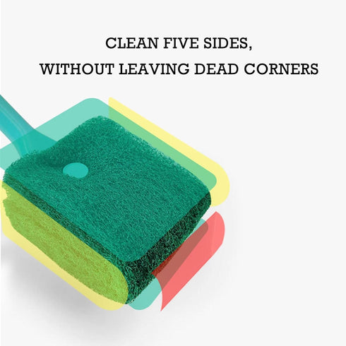 Aquarium Cleaning Brush - 2 PCS Double-Sided Sponge Brush with Long Handle for Fish Tank