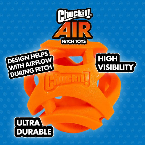 Chuckit Air Fetch Ball Dog Toy, Extra Large 3.5 Inch Diameter for Dogs Over 100 lbs