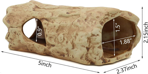 ALEGI Aquarium Decorations Log Betta Fish Tank Accessories, Ceramic Cave Hideout for Shrimp Cichlid