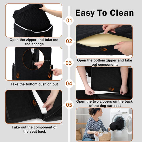35 lbs, SZEE Dog Car Seat for Small/Medium Sized Dogs up to Dog Booster Car Seat with Detachable Protective Leather