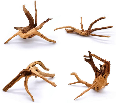 kathson 4Pcs Aquarium Driftwood, 3.5"-7" Small Natural Wood Decoration for Fish Tank Ornament