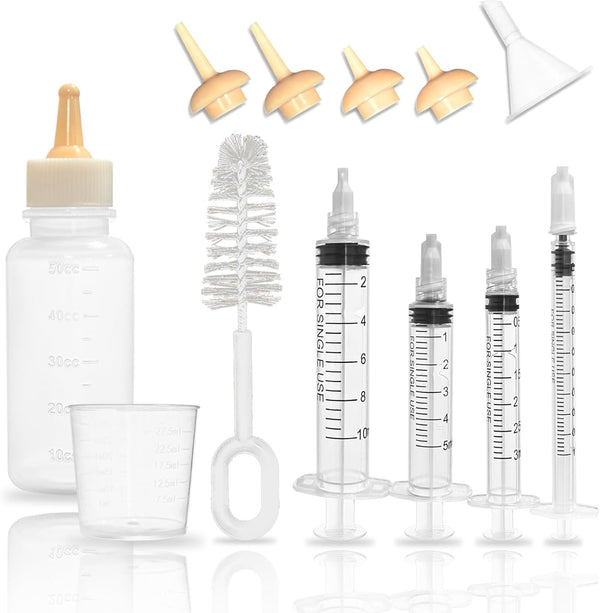 TOAINRSI Puppy Kitten Bottle Feeding Kit, Newborn Baby Dog Cat Rabbit Feeding Bottles