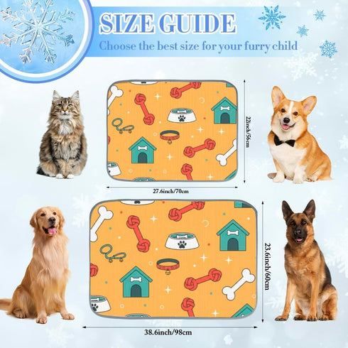 Generic 28" X22" Cat Dog Cooling Bed Ice Silk Rabbit Mat Playful Stars Cat Bed for Outdoor Cats Washable Floor Sleeping