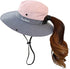 Women Safari Sun Protection Bucket Hat, Breathable Wide Brim Beach Outdoor Summer Hat (22"-23")