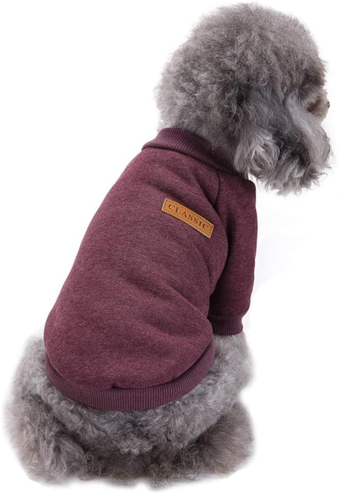Pet Dog Classic Knitwear Sweater - Warm Winter Puppy Coat, Soft Sweater Clothing for Small Dogs (XXS, Brown)