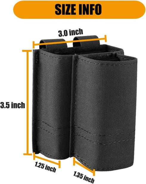 KRYDEX 5.56mm Magazine Pouch + 9mm .45 Pistol Mag Pouch Combo, MOLLE Mag Holders with Quick Release Insert