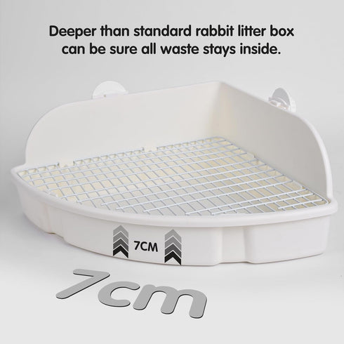 RUBYHOME Chinchilla 20 13.2 6 Rabbit Litter Box Large Bunny Guinea Pig Corner Litter Box Potty Trainer Bigger Pet Pan