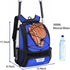 Youth Baseball Backpack Bag with Shoes Compartment, Bat Holder & Fence Hook for Softball & T-Ball Gear