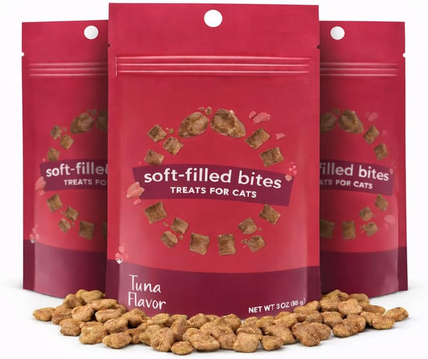 Generic Tuna Cat Treats Crunchy Soft Filled Bites - Training Treats for Indoor