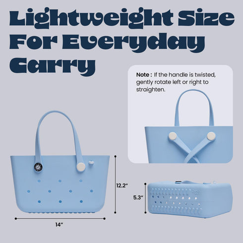 14L Comfy Flow Pool Bag for Women, Waterproof EVA Open Tote, Swim Sauna Gym Beach Bag, Wipe-Clean Self-Standing, (Baby