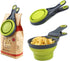 Collapsible Pet Scoop Silicone Measuring Cups Set, 3 in 1 Multi-Function Dog Snack Measuring Cup Set of 2.