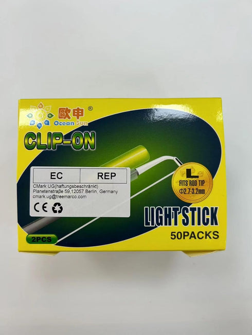 QualyQualy Clip-On Fishing Glow Sticks for Pole, Fishing Rod Tip Light Sticks Bulk Kit, 100 Pcs