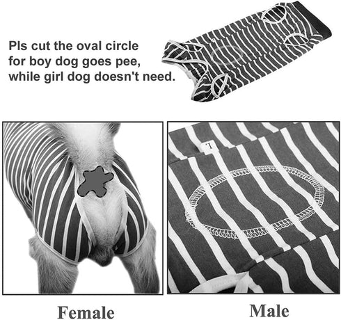 Coppthinktu Breathable Dog Recovery Suit for Abdominal Wounds, E-Collar Alternative for Small/Medium Dogs After Surgery