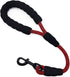 Short Dog Leash, 18 Inch Rope Traffic Leash with Padded Handle, 1/2” Strong Nylon for Medium Large Dogs - Red