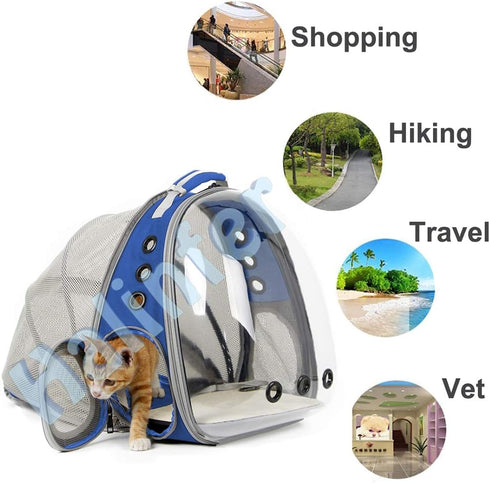Expandable Cat Backpack Carrier - Space Capsule Bubble Window Pet Carrier for Cats and Small Puppies Up to 12 Lbs