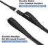 Slip Lead Dog Leash with Double Handle, Reflective Heavy Duty Nylon Slip Leash for Large Medium Small Dogs, 5FT Black