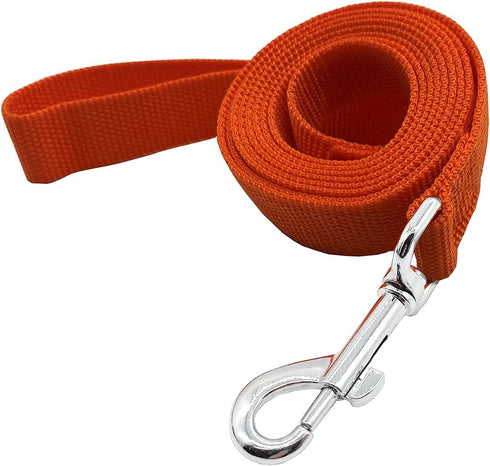 Nylon Dog Training Leash, Traction Rope, 4Ft/5Ft/6Ft Long, for Small and Medium Dogs (1'' x 8 FT, Orange)