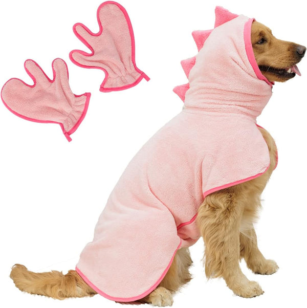Pawyee Super Soft Fast-Drying Dog Towel Microfiber Bath Robe Design for Cats