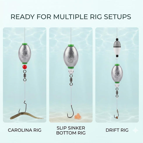 Hfuiqau 5size 36pcs/52pcs 1/8oz1oz, Egg Weights Kit Slip Sinkers Assortment Options, Fishing Weights Smooth