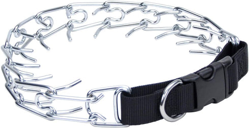 Coastal Pet Titan Easy-On Dog Prong Training Collar with Buckle - Training Collar for Dogs - Durable Metal Dog Collar - Training Collar with Side Release Buckle - Black, 4 mm x 22"