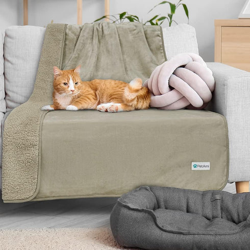 PetAmi Waterproof Dog Blanket for Small Medium Dogs, Pee Proof Reversible Fleece Blanket for Couch Bed, Washable, 29x40