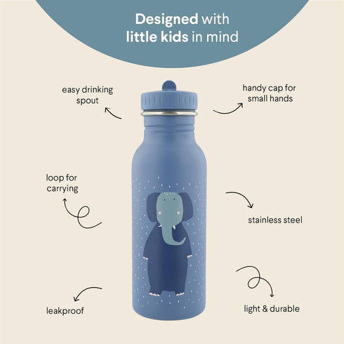 Trixie 500 ml - Stainless Steel Drinking Bottle Elephant Blue