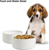 Non-Slip Ceramics Dog Bowl, Small and Medium Dog Feeding Bowl, 6in White Dog Dish for Food and Water